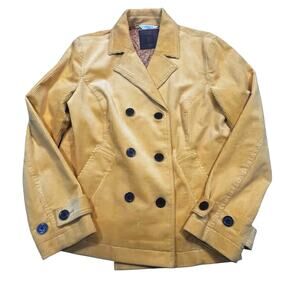 Liz Claiborne Women L‎ Gold Corduroy Jacket Double Breasted Jacket Pockets